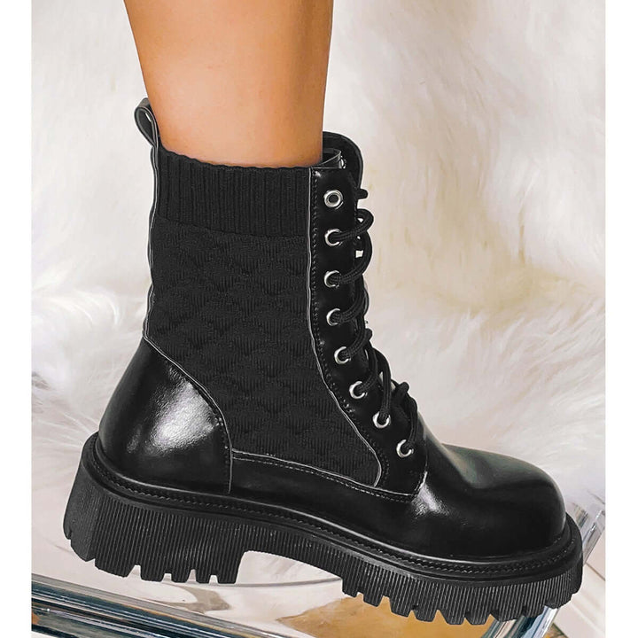 Chunky Platform Chelsea Ankle Boots Lug Sole Combat Booties