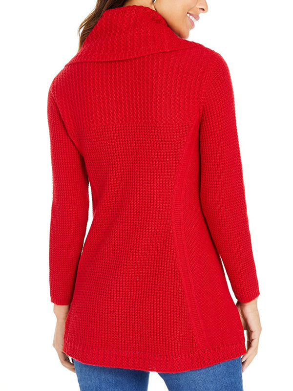Women Turtleneck Cable Knit Pullover Sweaters Fall Long Sleeve Jumper Tops