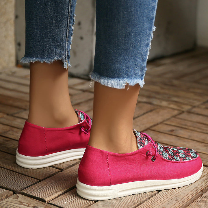 Lightweight Slip on Walking Shoes Flat Knit Sneakers