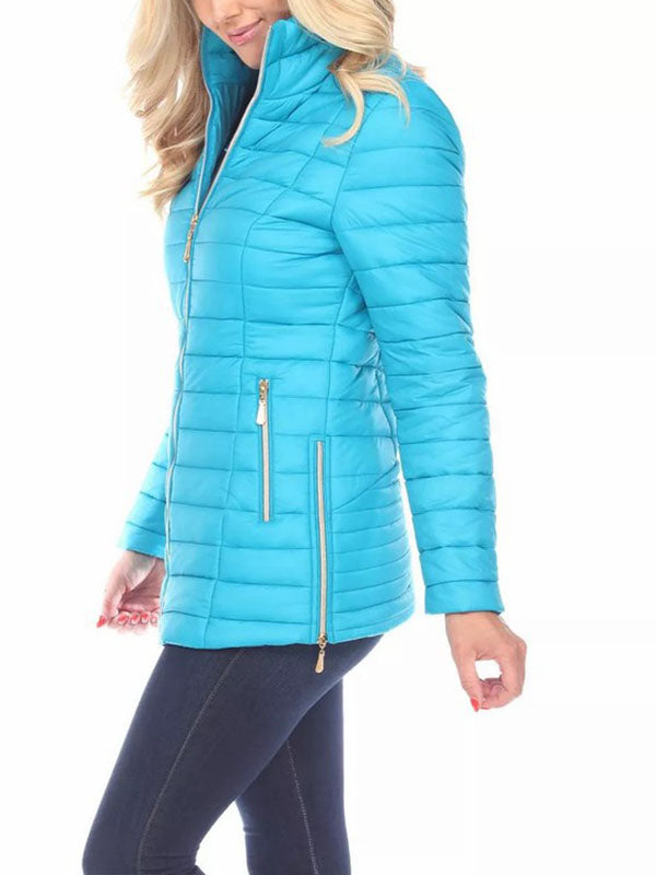 Women Puffer Down Jacket Zip Up Lightweight Winter Warm Classic Simple Coat