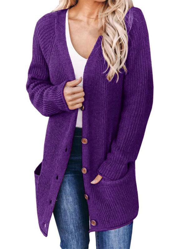 Women Long Sleeve Knit Cardigan Sweaters Open Front Fall Outwear Coat