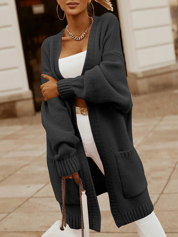Women's Long Sleeve Knit Cardigan Sweaters Open Front Fall Outwear Coats