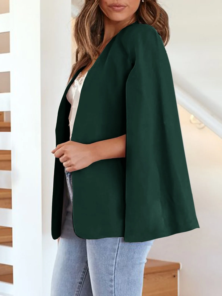 Women's Elegant Blazer Cape Open Front Split Sleeve Blazer Jacket Coat