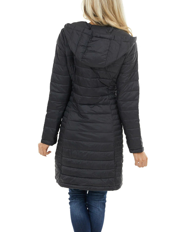 Women Winter Long Down Jacket Ultralight Outerwear Puffer Jacket Hooded Coat