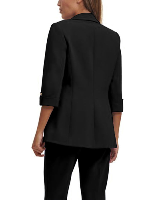 Women Casual Blazers Long Sleeve Open Front Lapel Collar Work Office Blazer Jackets