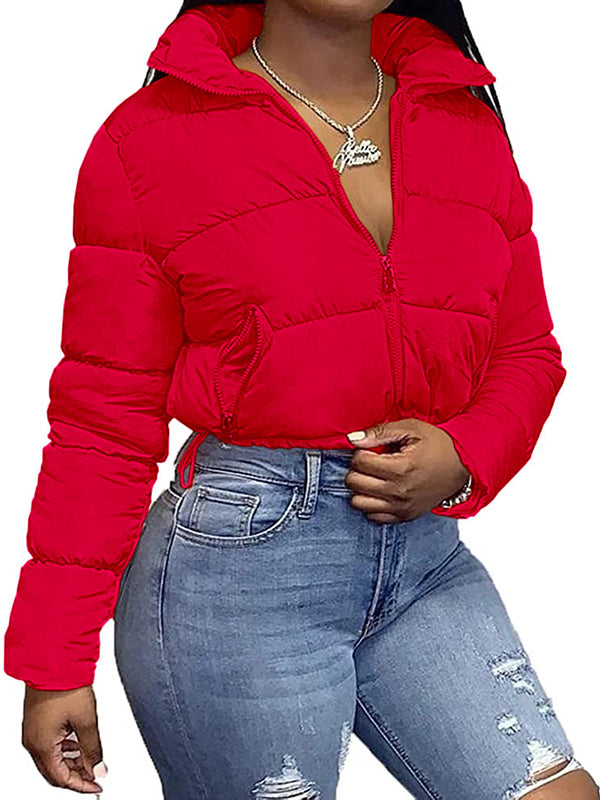 Women Winter Cropped Puffer Jacket Baggy Short Warm Coat Outerwear