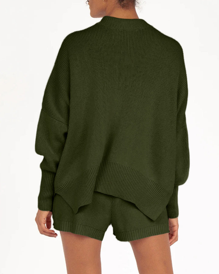 Women's Oversized Sweaters Fall Slouchy Long Sleeve Mock Neck Side Split Pullover Jumper