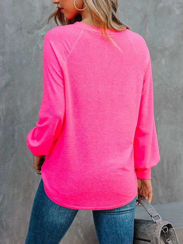Women Crewneck Off Shoulder Long Sleeve Pullover Sweatshirts Jumper Loose Tops