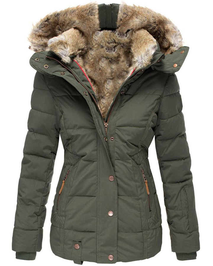 Women's Winter Overcoat Windproof Coat Hooded Faux Fur Lined Down Jacket & Coat