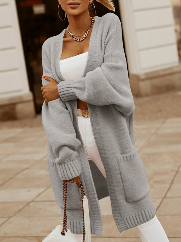 Women's Long Sleeve Knit Cardigan Sweaters Open Front Fall Outwear Coats