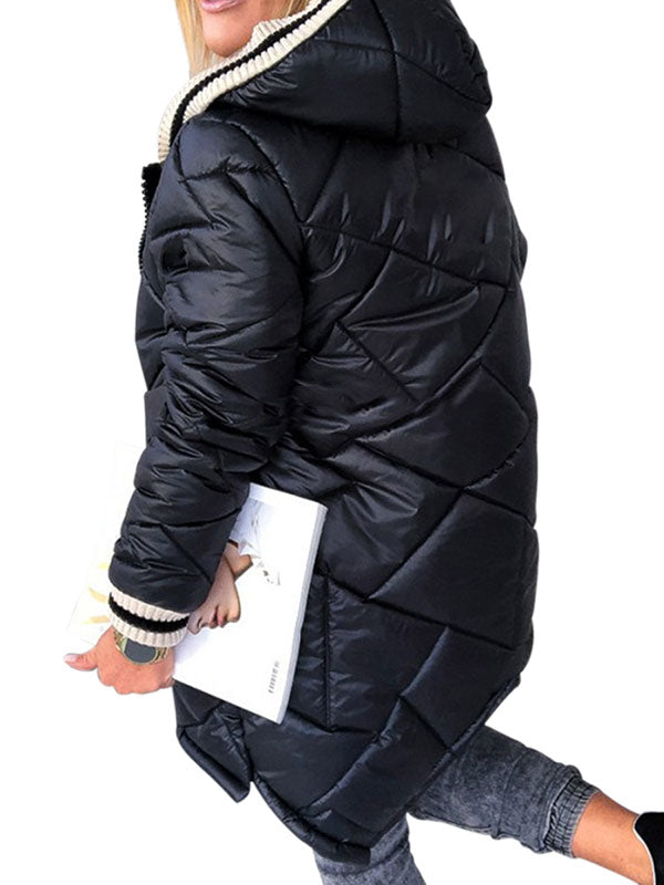 Women Winter Coat Hooded Puffer Jacket Zip Padded Outerwear