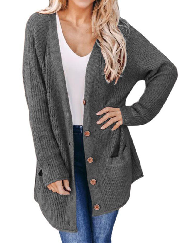 Women Long Sleeve Knit Cardigan Sweaters Open Front Fall Outwear Coat