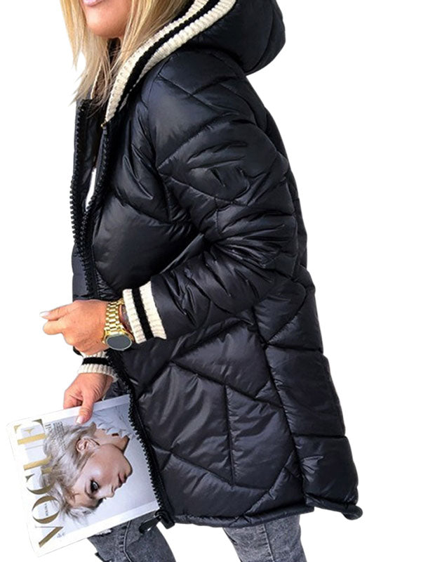 Women Winter Coat Hooded Puffer Jacket Zip Padded Outerwear