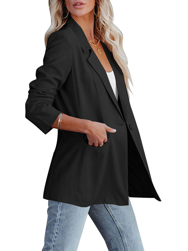 Womens Casual Blazers Open Front Cardigan Long Sleeve Work Office Blazer Jackets