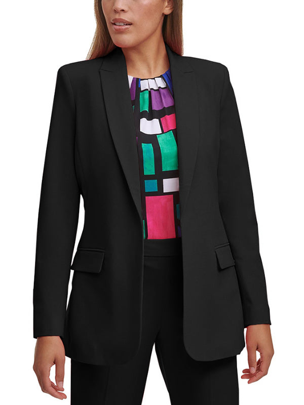 Women Office Tunic Lapel Blazers Open Front Long Sleeve Blazer Jacket