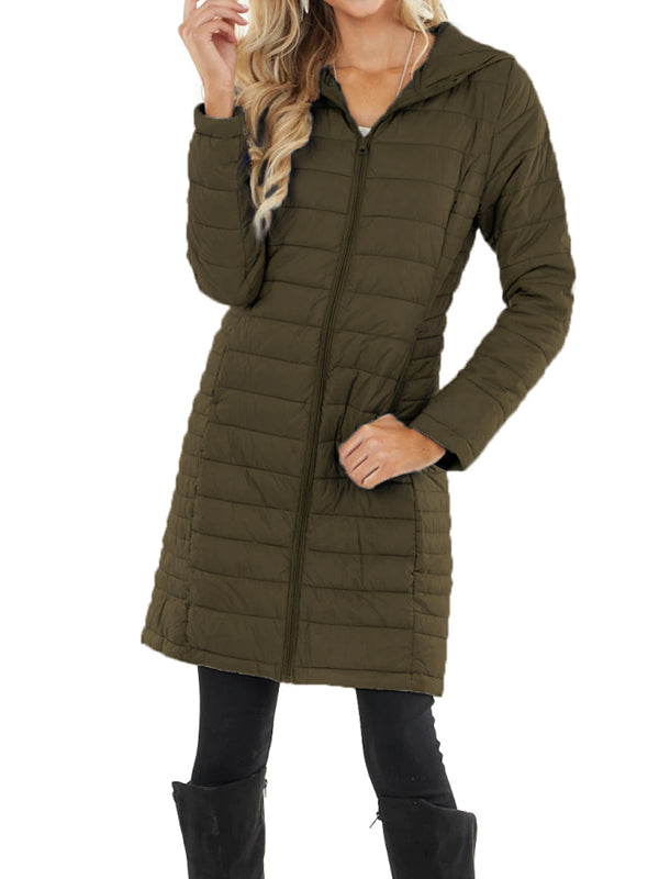 Women Winter Long Down Jacket Ultralight Outerwear Puffer Jacket Hooded Coat