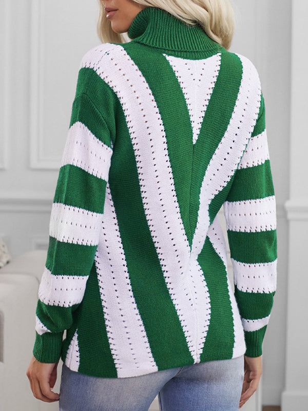 Women Turtleneck High Neck Knit Sweater Long Sleeve Pullover Tops