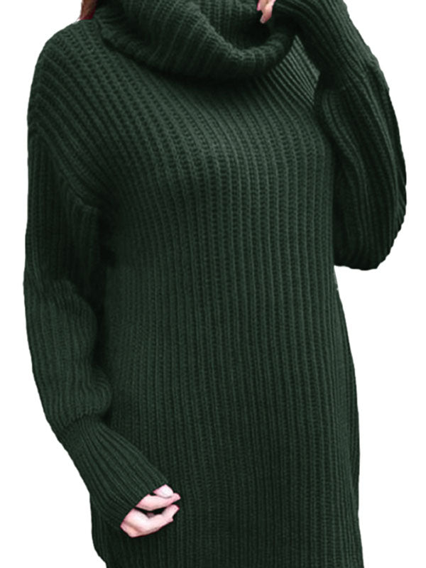 Women Loose Turtleneck High Neck Knit Sweater Long Sleeve Pullover Jumper Tops