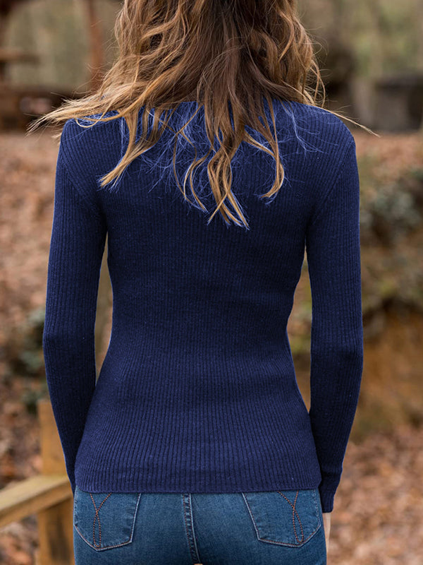 Women Slim Fit Tight Tops Crewneck Long Sleeve Sweater