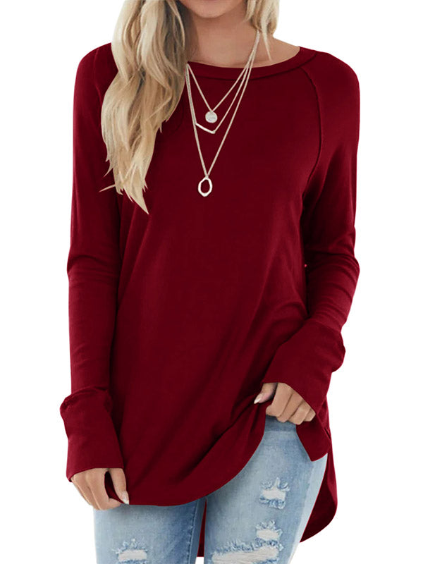 Women Casual Crewneck Long Sleeve Henley Shirts Pullover Sweatshirts Tops