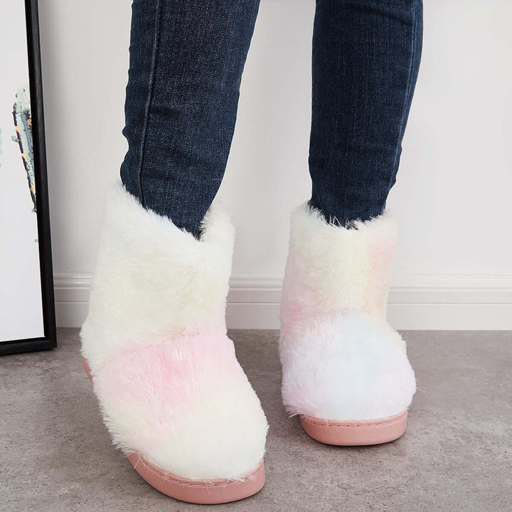 Furry Warm Snow Boots Winter Ankle Boot Flat Indoor Shoes