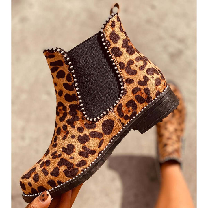 Chunky Low Heel Chelsea Ankle Boots Pull on Booties