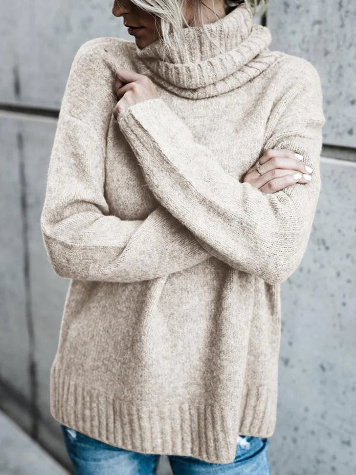 Women's Winter Sweater Fashion Oversized Turtleneck Pullover Cable Knit Long Sleeve Knitwear