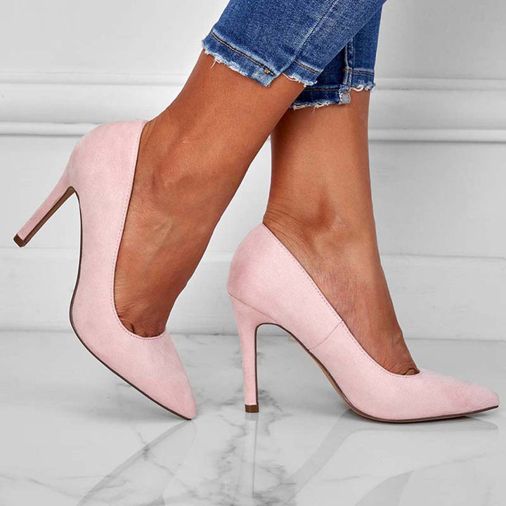 Classic Pointed Toe Stiletto Pumps Slip on High Heel Dress Shoes