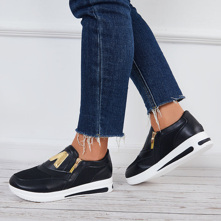 Platform Heel Loafers Lightweight Flats Slip on Walking Shoes