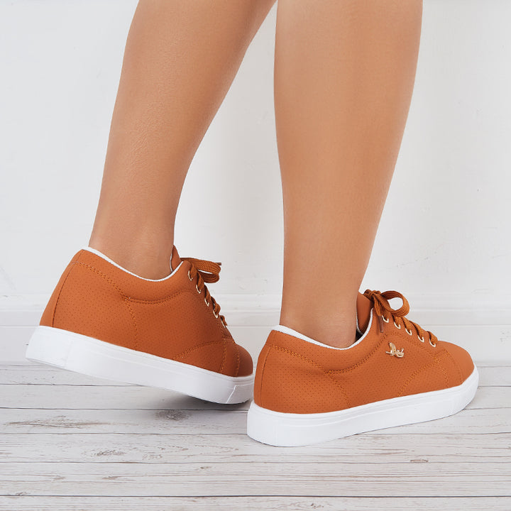 Women Casual Low Top Sneakers Lace Up Walking Shoes