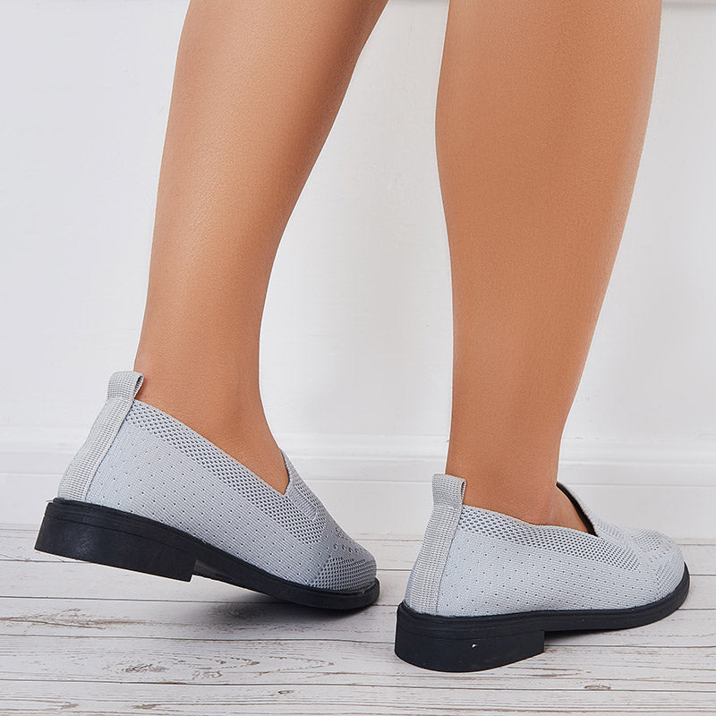 Casual Mesh Knit Loafers Slip on Comfy Walking Shoes