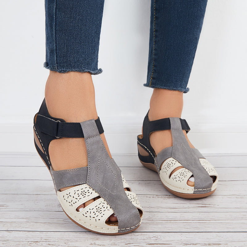 Slingback Wedge Sandals Platform Heel Ankle Strap Dress Shoes