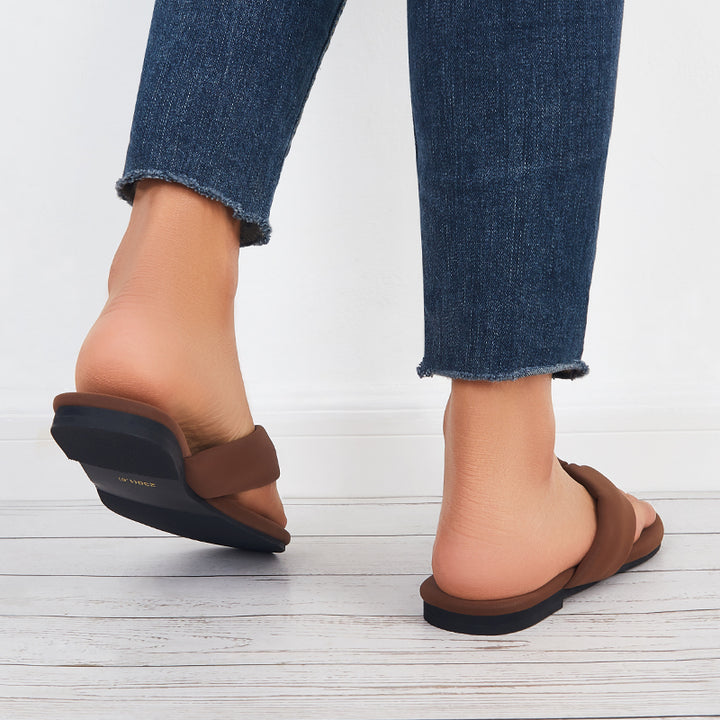 Soft Flip Flop Slides Round Toe Flat Slippers Thong Sandals