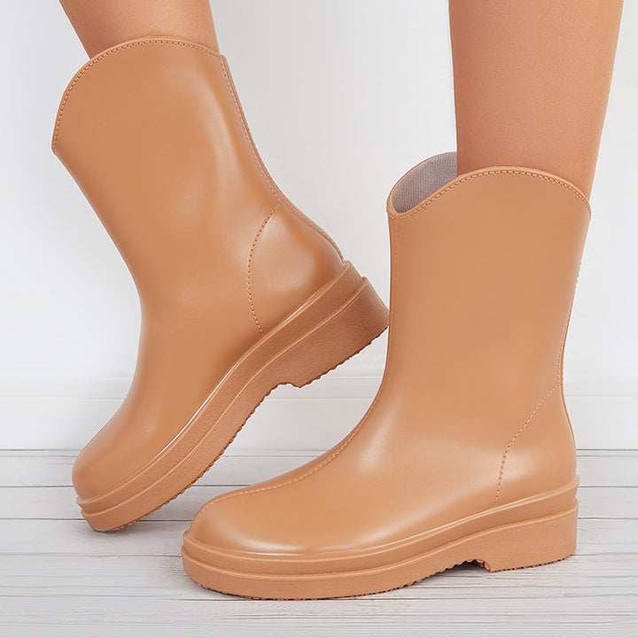 Mid Calf Rain Boots Waterproof Garden Outdoor Work Shoes