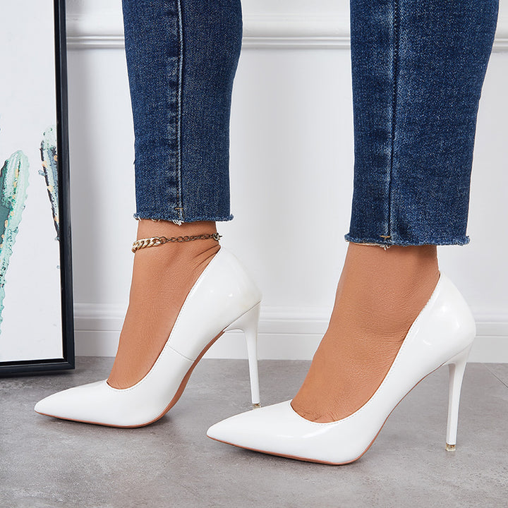 Women High Heels Pointed Toe Slip on Stiletto Pumps Dress Shoes