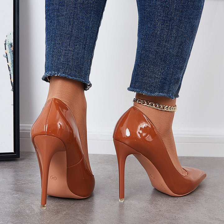 Women High Heels Pointed Toe Slip on Stiletto Pumps Dress Shoes