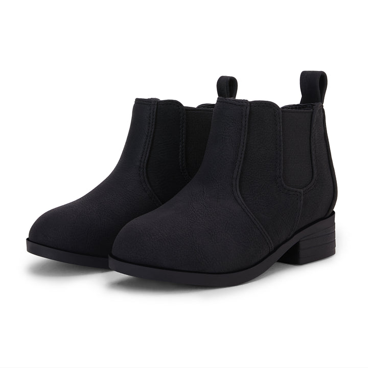 Kids Ankle Boots Chunky Heel Platform Round Toe Chelsea Booties