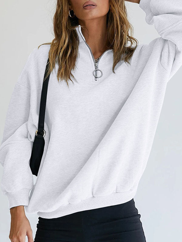 Women Half Zip Pullover Hoodies Long Sleeve Casual Loose Sweatshirt