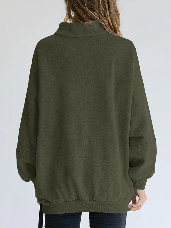 Women Half Zip Pullover Hoodies Long Sleeve Casual Loose Sweatshirt