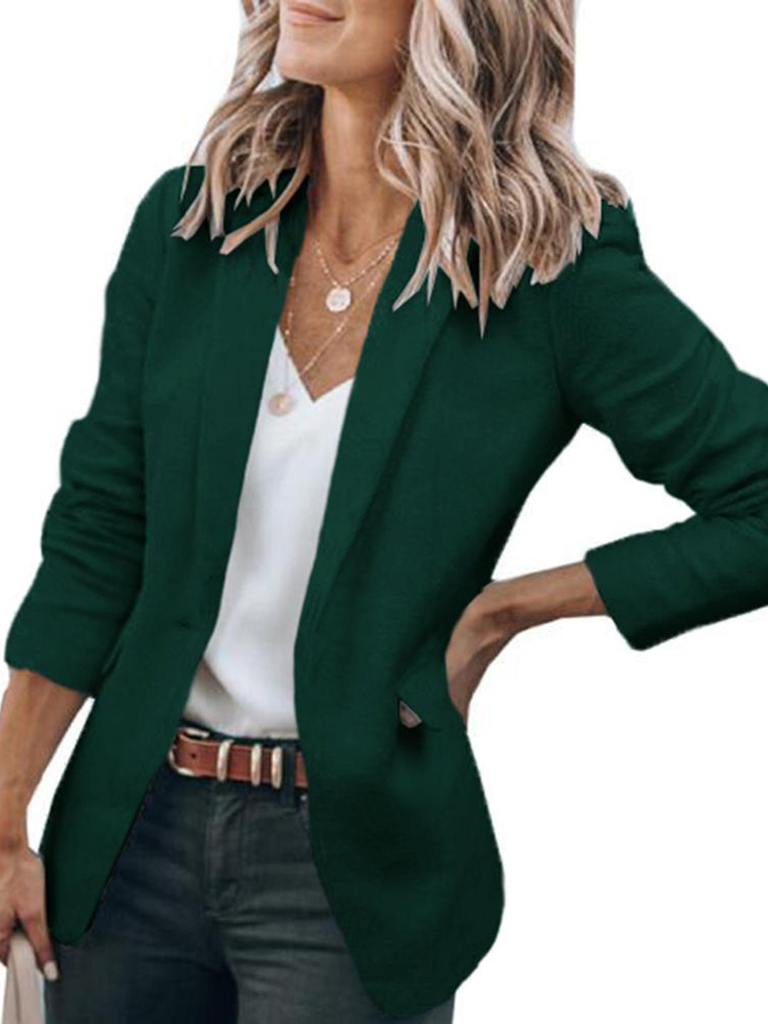 Women's Office Business Blazers Formal Long Sleeve Lapel Pockets Work Office Jackets Blazer