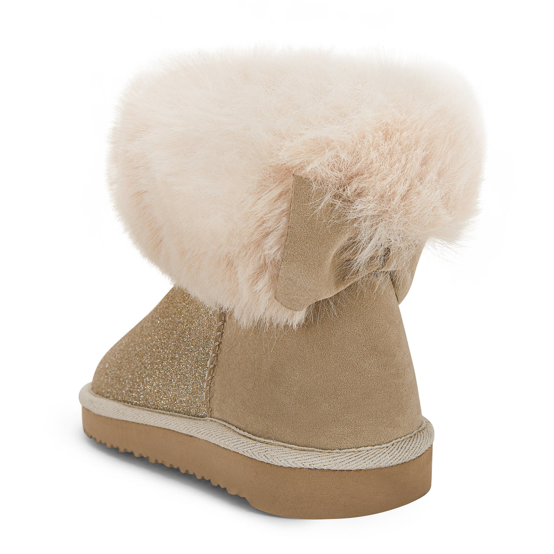 Kids Faux Fur Lined Ankle Snow Boots Warm Winter Shoes