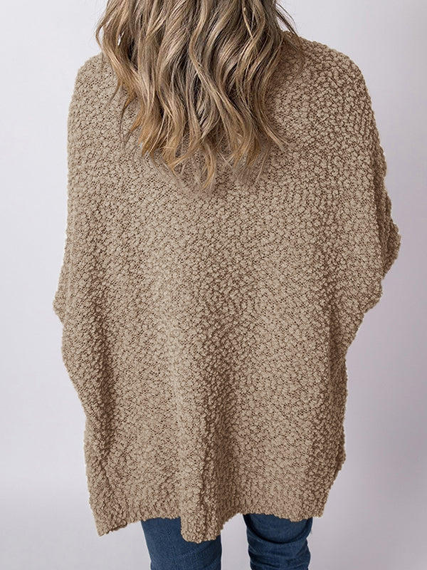 Women Fuzzy Knit Cardigans Cozy Popcorn Fall Sweaters Open Front Long Sleeve Coat
