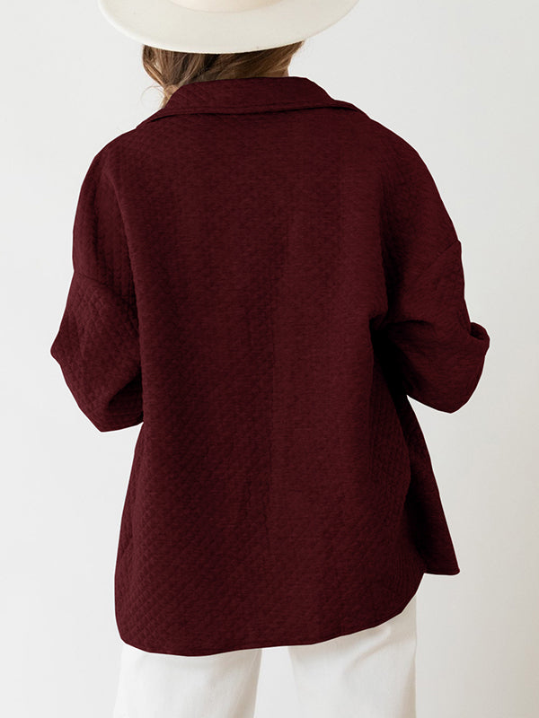 Women Thermal Long Sleeve Shirts Casual Button Jacket Coats