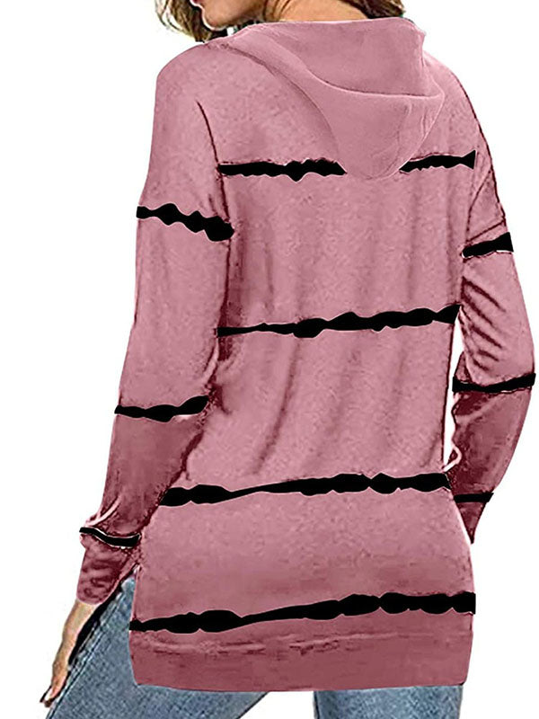 Womens Hoodie Striped Full Zip Long Sleeve Lightweight Sweatshirts Jacket
