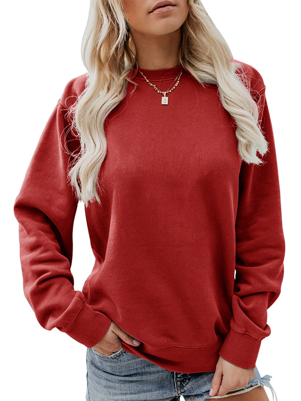 Women Crewneck Sweatshirts Long Sleeve Tunic Tops Loose Fitting Pullovers