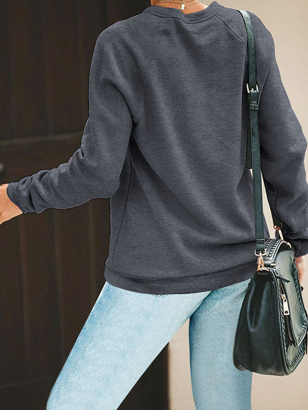 Womens Casual Long Sleeve Sweatshirt Crew Neck Cute Pullover Relaxed Fit Tops