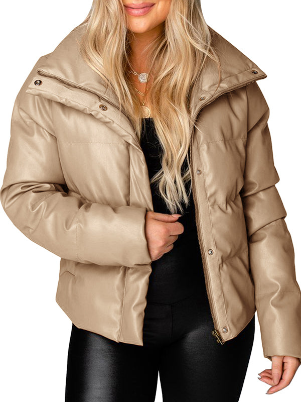 Women Winter Warm Long Sleeve Puffer Jacket Baggy Short Down Coats