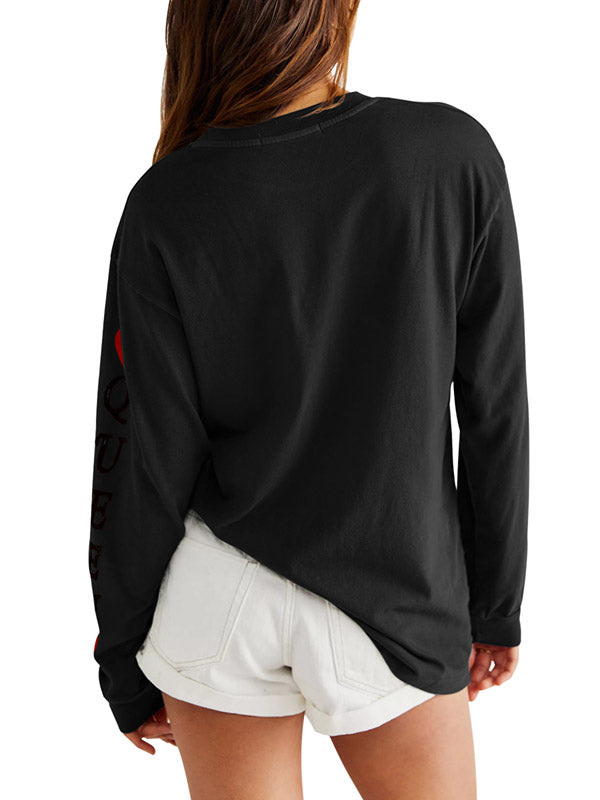 Womens Crewneck Graphic Sweatshirts Long Sleeve Shirts Loose Fit Pullover Tops